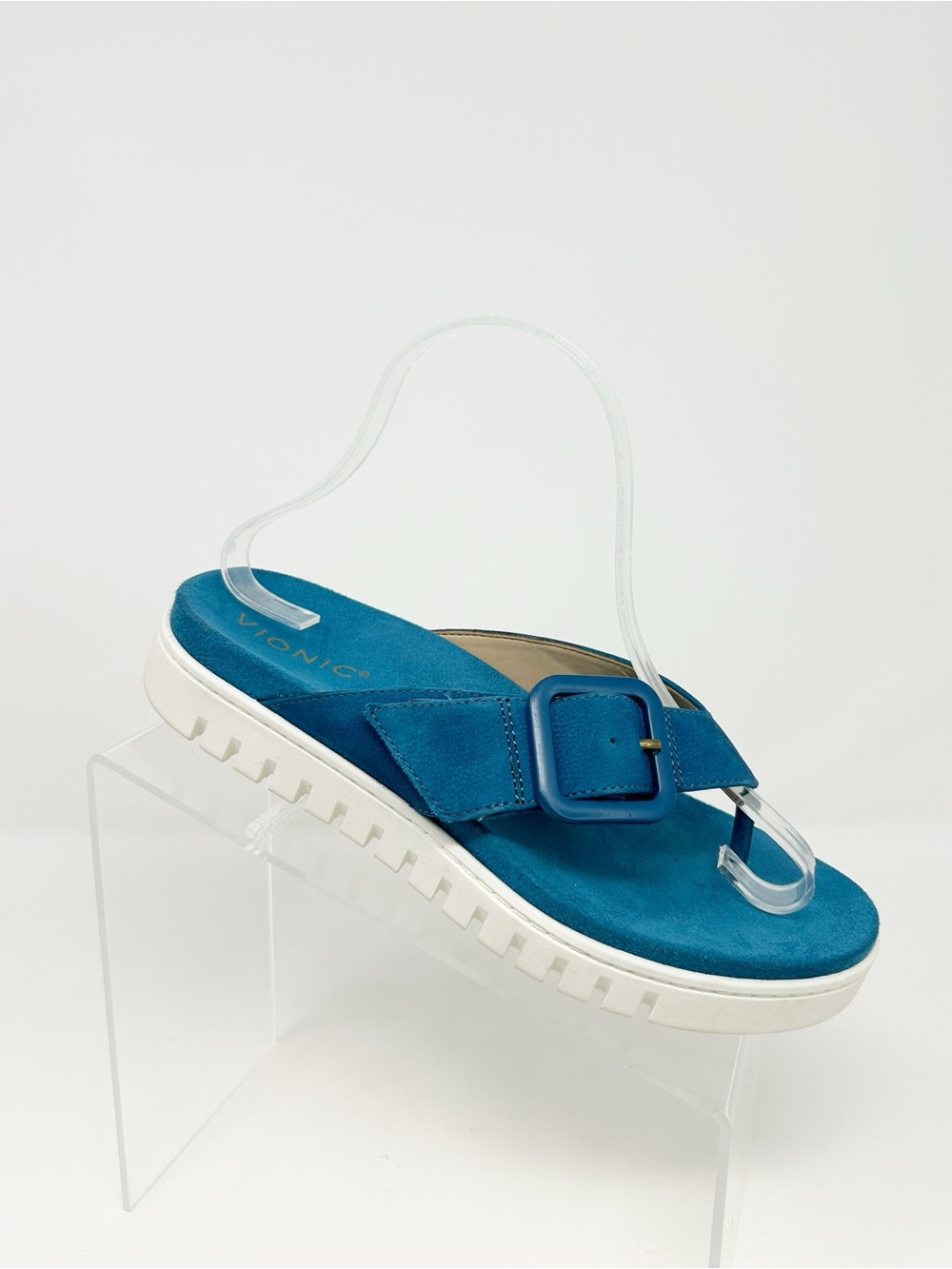 Vionic Uptown Marin Womens Platform Thong Sandals Celestial Teal Blue Size 7.5